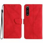 For Sony Xperia 5 III Stitching Embossed Leather Phone Case(Red)