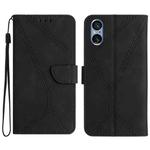 For Sony Xperia 5 V Stitching Embossed Leather Phone Case(Black)