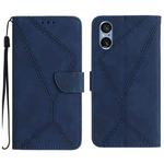 For Sony Xperia 5 V Stitching Embossed Leather Phone Case(Blue)