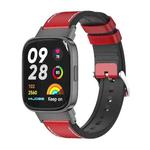 For Redmi Watch 3 Mijobs TPU Leather Watch Band(Red Black)