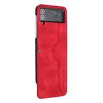 For Samsung Galaxy Z Flip3 5G Heart Pattern Skin Feel Leather Phone Case(Red)