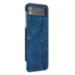 For Samsung Galaxy Z Flip3 5G Heart Pattern Skin Feel Leather Phone Case(Royal Blue)