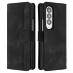 For Samsung Galaxy Z Fold3 5G Heart Pattern Skin Feel Leather Phone Case(Black)