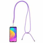 Universal Solid Color Mobile Phone Lanyard(Purple)