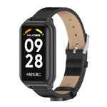 For Redmi Band 2 Mijobs Metal Shell Microfiber PU Leather Watch Band(Black)