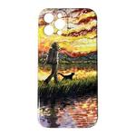 For iPhone 14 Oil Painting Pattern Glossy PC Phone Case(Sunset)