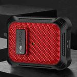 For AirPods Pro 2 Alpha Carbon Fiber Wireless Bluetooth Earphone Protective Case(Red)