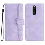 For Xiaomi Redmi 8 Heart Pattern Skin Feel Leather Phone Case(Purple)