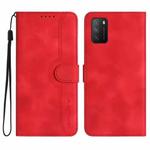 For Xiaomi Redmi 9T/Poco M3 Heart Pattern Skin Feel Leather Phone Case(Red)