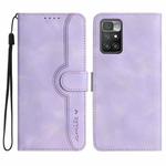 For Xiaomi Redmi 10 Heart Pattern Skin Feel Leather Phone Case(Purple)