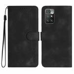 For Xiaomi Redmi 10 Heart Pattern Skin Feel Leather Phone Case(Black)