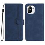 For Xiaomi Mi 11 Heart Pattern Skin Feel Leather Phone Case(Royal Blue)