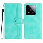 For Xiaomi 14 Pro Heart Pattern Skin Feel Leather Phone Case(Light Blue)