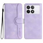 For Xiaomi Redmi K70 Heart Pattern Skin Feel Leather Phone Case(Purple)