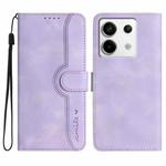 For Xiaomi Redmi Note 13 Pro 4G Heart Pattern Skin Feel Leather Phone Case(Purple)