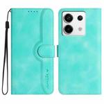 For Xiaomi Redmi Note 13 Pro 4G Heart Pattern Skin Feel Leather Phone Case(Light Blue)