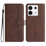 For Xiaomi Redmi Note 13 Pro 4G Heart Pattern Skin Feel Leather Phone Case(Brown)