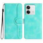 For Xiaomi Redmi Note 13 4G Heart Pattern Skin Feel Leather Phone Case(Light Blue)