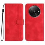 For Xiaomi Redmi A3 Heart Pattern Skin Feel Leather Phone Case(Red)