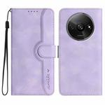 For Xiaomi Redmi A3 Heart Pattern Skin Feel Leather Phone Case(Purple)