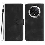 For Xiaomi Redmi A3 Pro Heart Pattern Skin Feel Leather Phone Case(Black)