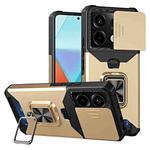 For Xiaomi Redmi Note 13 Pro 5G Camera Shield Card Slot PC+TPU Phone Case(Gold)