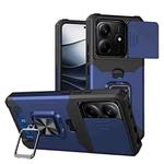 For Redmi Note 14 4G 163mm Camera Shield Card Slot PC+TPU Phone Case(Blue)