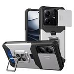 For Redmi Note 14 4G 163mm Camera Shield Card Slot PC+TPU Phone Case(Silver)