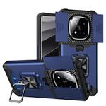 For Redmi Note 14 Pro 5G / 14 Pro+ 5G  Camera Shield Card Slot PC+TPU Phone Case(Blue)