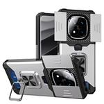 For Redmi Note 14 Pro 5G / 14 Pro+ 5G  Camera Shield Card Slot PC+TPU Phone Case(Silver)