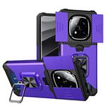 For Redmi Note 14 Pro 5G / 14 Pro+ 5G  Camera Shield Card Slot PC+TPU Phone Case(Purple)