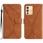 For vivo V23 5G Stitching Embossed Leather Phone Case(Brown)