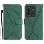For vivo V25 / X80 Lite Stitching Embossed Leather Phone Case(Green)