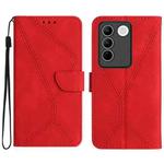 For vivo V27 5G / V27 Pro 5G Stitching Embossed Leather Phone Case(Red)