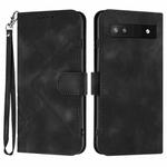 For Google Pixel 6a Line Pattern Skin Feel Leather Phone Case(Black)