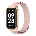 For Redmi Band 2 Mijobs Metal Shell Nylon Breathable Watch Band(Pink Rose Gold)