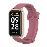 For Redmi Band 2 Mijobs Metal Shell Silicone Watch Band(Wine Red Rose Gold)