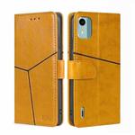 For Nokia C12 Geometric Stitching Leather Phone Case(Yellow)