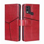 For Nokia C22 Geometric Stitching Leather Phone Case(Red)