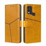 For Nokia C22 Geometric Stitching Leather Phone Case(Yellow)