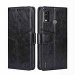 For Nokia G11 Plus Geometric Stitching Leather Phone Case(Black)