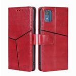 For Nokia C02 TA-1522 Geometric Stitching Leather Phone Case(Red)