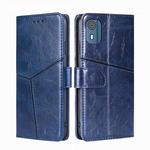 For Nokia C02 TA-1522 Geometric Stitching Leather Phone Case(Blue)