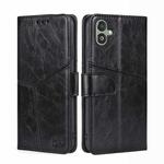 For Samsung Galaxy F14 5G Geometric Stitching Leather Phone Case(Black)