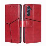 For Samsung Galaxy M54 5G Geometric Stitching Leather Phone Case(Red)