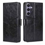 For Samsung Galaxy S24+ 5G Geometric Stitching Leather Phone Case(Black)