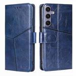 For Samsung Galaxy S24+ 5G Geometric Stitching Leather Phone Case(Blue)