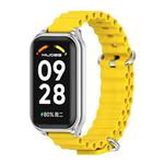 For Redmi Band 2 Mijobs Metal Shell Ocean Silicone Watch Band(Yellow Silver)