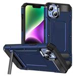 For iPhone 14 Plus Matte Holder Phone Case(Royal Blue)
