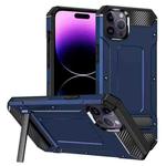For iPhone 15 Pro Matte Holder Phone Case(Royal Blue)
